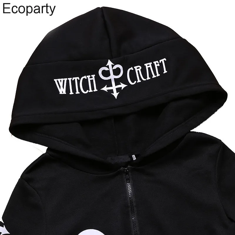 Gothic Kapuzenpullover Sweatjacke Zip Hoodie Sweatshirt Pullover Pulli Damen