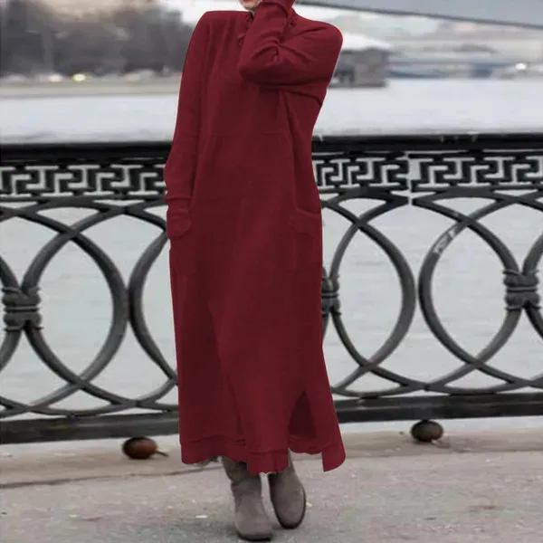 Damen Kapuzenpullover Minikleid Hoodie Sweatshirt Longtops Tunika Pullover Kleid