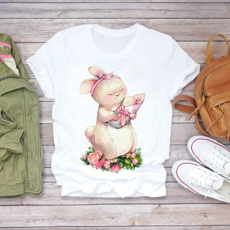 Damen Sommer Top 3D Nutella T-Shirt Rundhals Streetwear lockeres Damentop