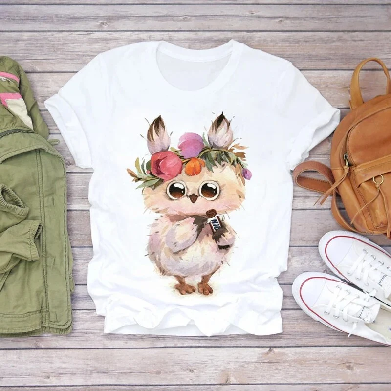 Damen Sommer Top 3D Nutella T-Shirt Rundhals Streetwear lockeres Damentop