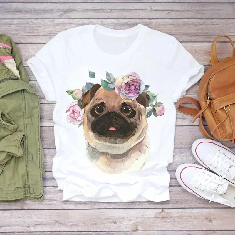 Damen Sommer Top 3D Nutella T-Shirt Rundhals Streetwear lockeres Damentop