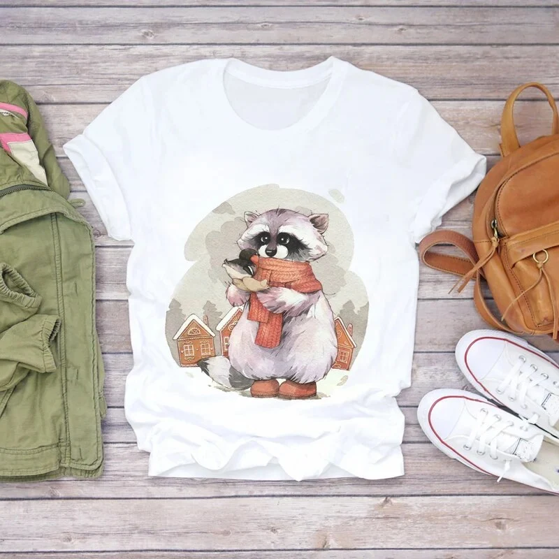 Damen Sommer Top 3D Nutella T-Shirt Rundhals Streetwear lockeres Damentop