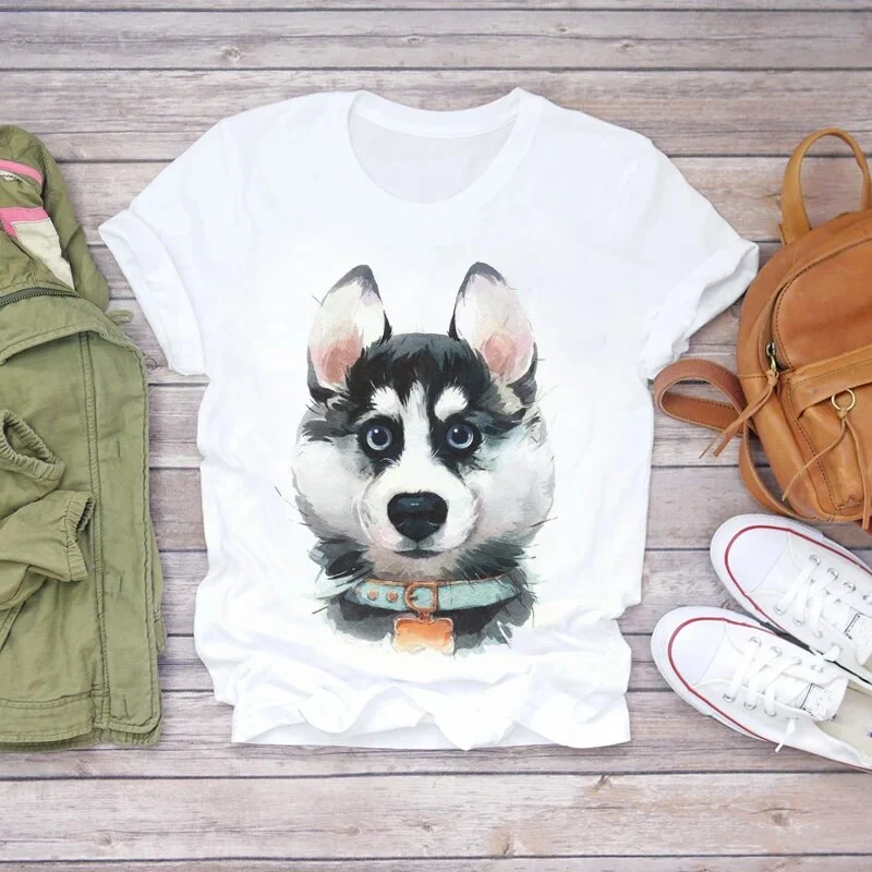 Damen Sommer Top 3D Nutella T-Shirt Rundhals Streetwear lockeres Damentop