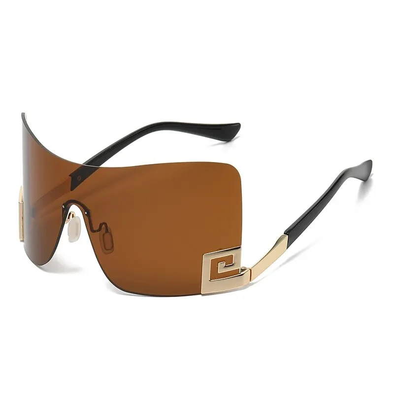 Designer Sonnenbrille Damen Herren Quadratische Übergröße Gläser Vintage UV400
