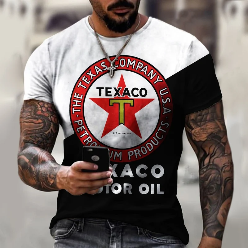 Fashion Herren Vintage Motorsport 3D T-Shirt Rundhals Unisex Sommer Streetwear