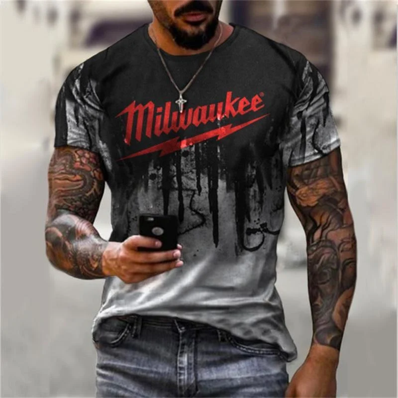 Fashion Herren Vintage Motorsport 3D T-Shirt Rundhals Unisex Sommer Streetwear
