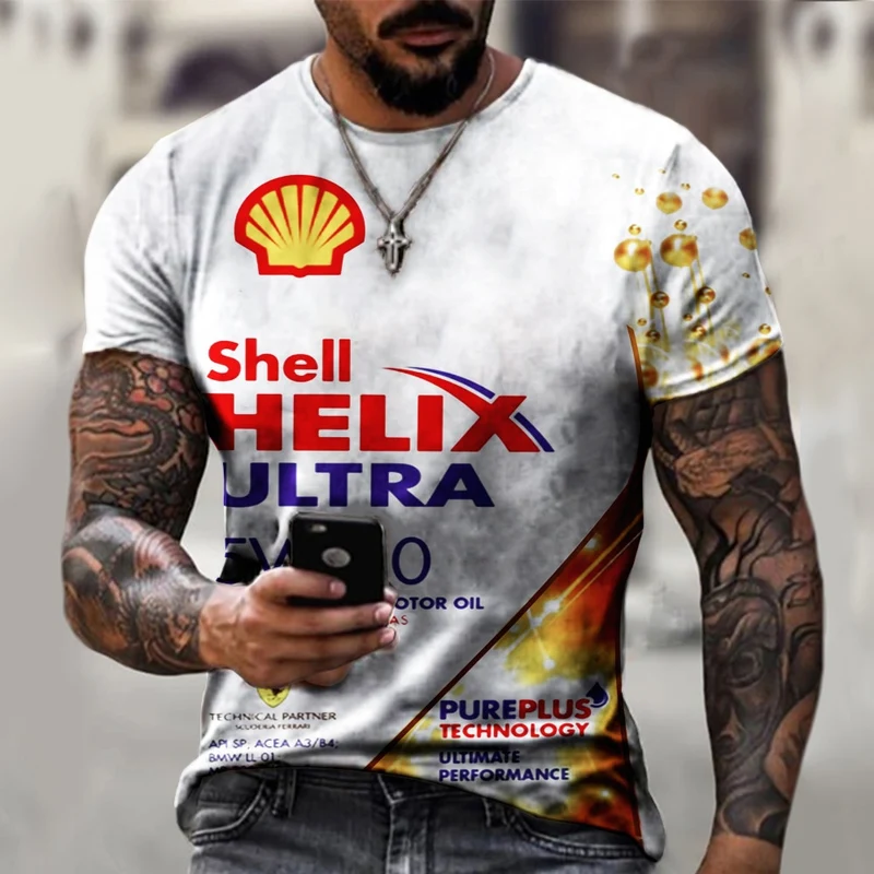 Fashion Herren Vintage Motorsport 3D T-Shirt Rundhals Unisex Sommer Streetwear