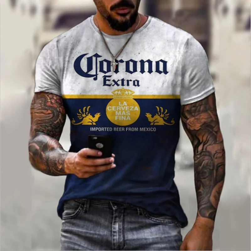 Fashion Herren Vintage Motorsport 3D T-Shirt Rundhals Unisex Sommer Streetwear