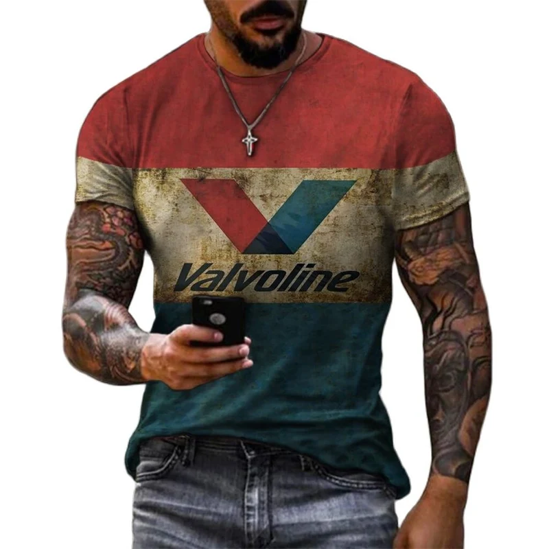 Fashion Herren Vintage Motorsport 3D T-Shirt Rundhals Unisex Sommer Streetwear
