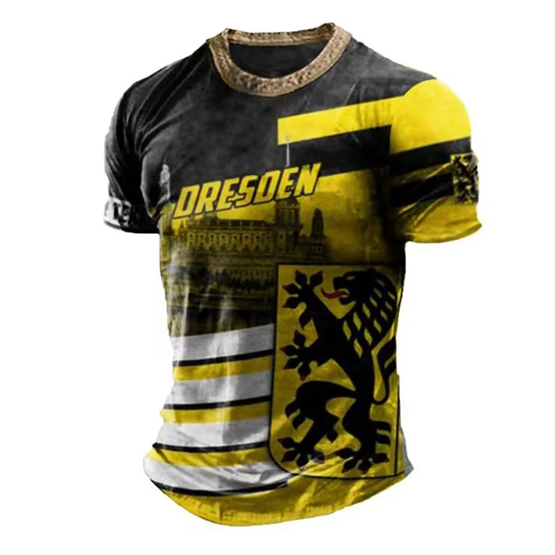 Fashion Herren Vintage Motorsport 3D T-Shirt Rundhals Unisex Sommer Streetwear