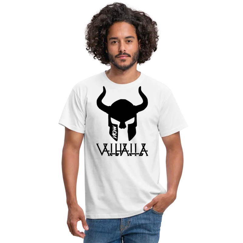 Herren Fashion Vikings Valhalla T-Shirt Rundhals Unisex 100% Baumwolle Streetwear