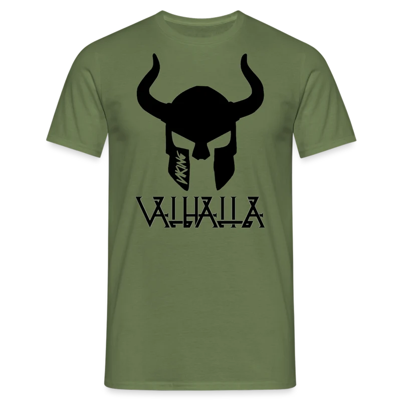 Herren Fashion Vikings Valhalla T-Shirt Rundhals Unisex 100% Baumwolle Streetwear