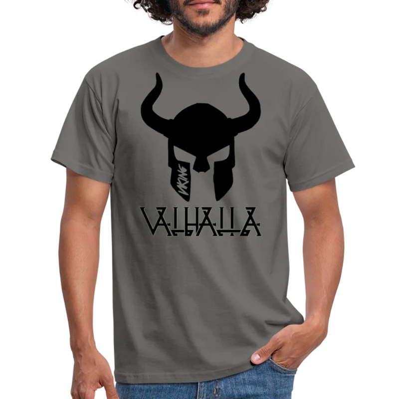 Herren Fashion Vikings Valhalla T-Shirt Rundhals Unisex 100% Baumwolle Streetwear