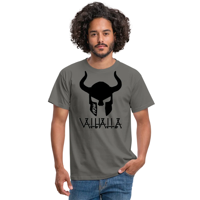Herren Fashion Vikings Valhalla T-Shirt Rundhals Unisex 100% Baumwolle Streetwear