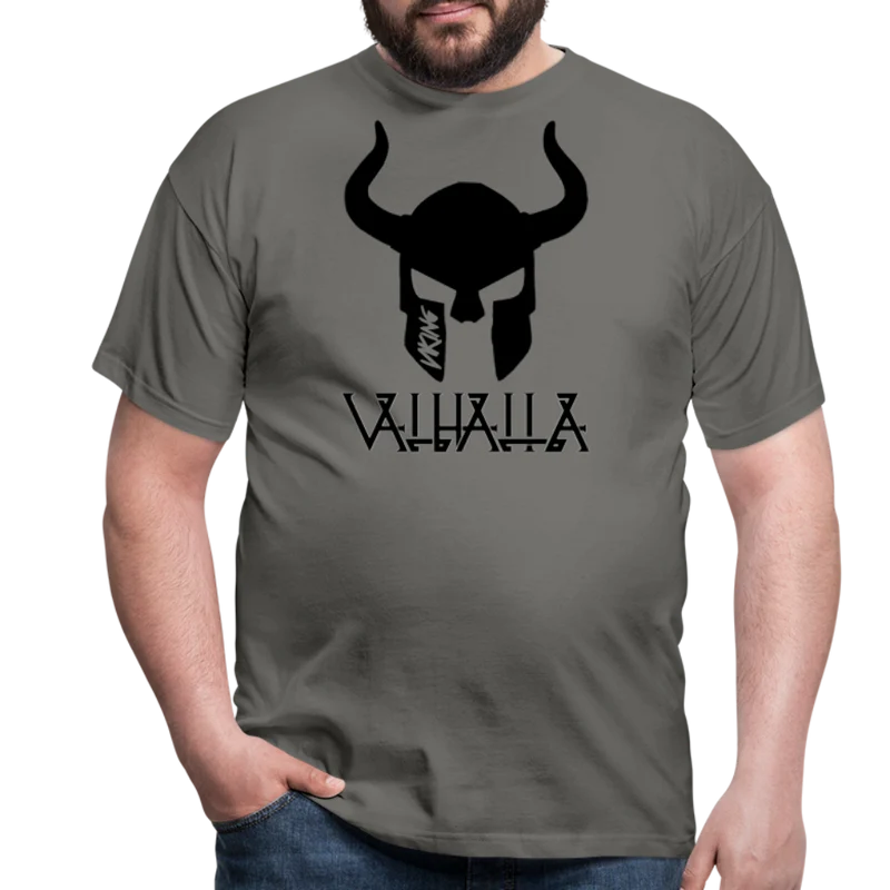 Herren Fashion Vikings Valhalla T-Shirt Rundhals Unisex 100% Baumwolle Streetwear