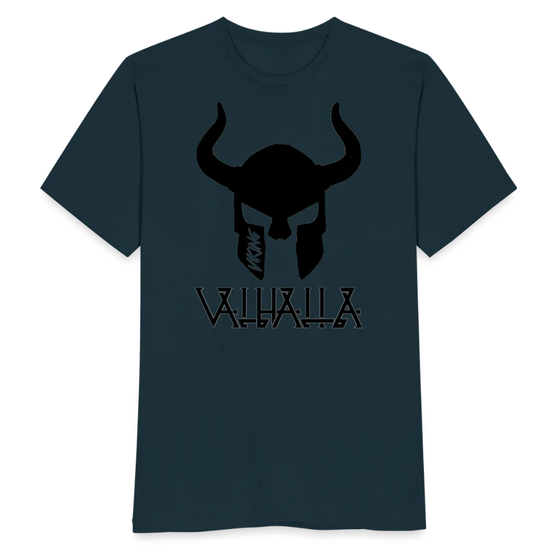 Herren Fashion Vikings Valhalla T-Shirt Rundhals Unisex 100% Baumwolle Streetwear