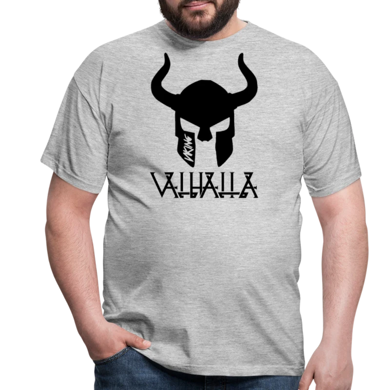 Herren Fashion Vikings Valhalla T-Shirt Rundhals Unisex 100% Baumwolle Streetwear