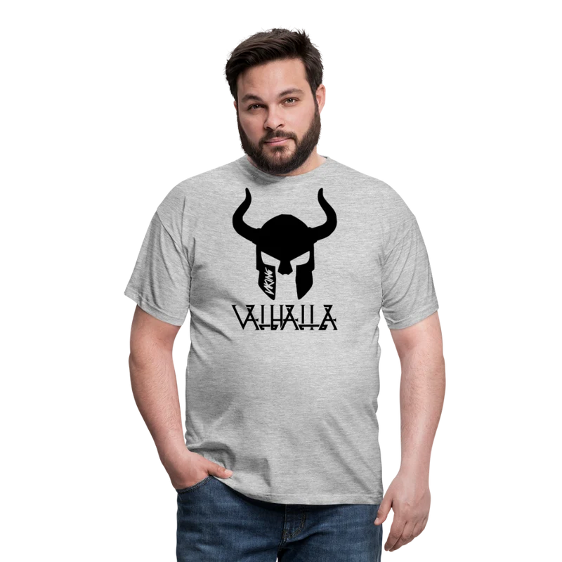 Herren Fashion Vikings Valhalla T-Shirt Rundhals Unisex 100% Baumwolle Streetwear