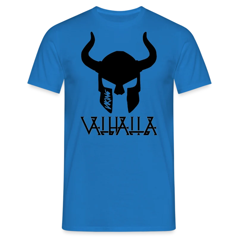 Herren Fashion Vikings Valhalla T-Shirt Rundhals Unisex 100% Baumwolle Streetwear