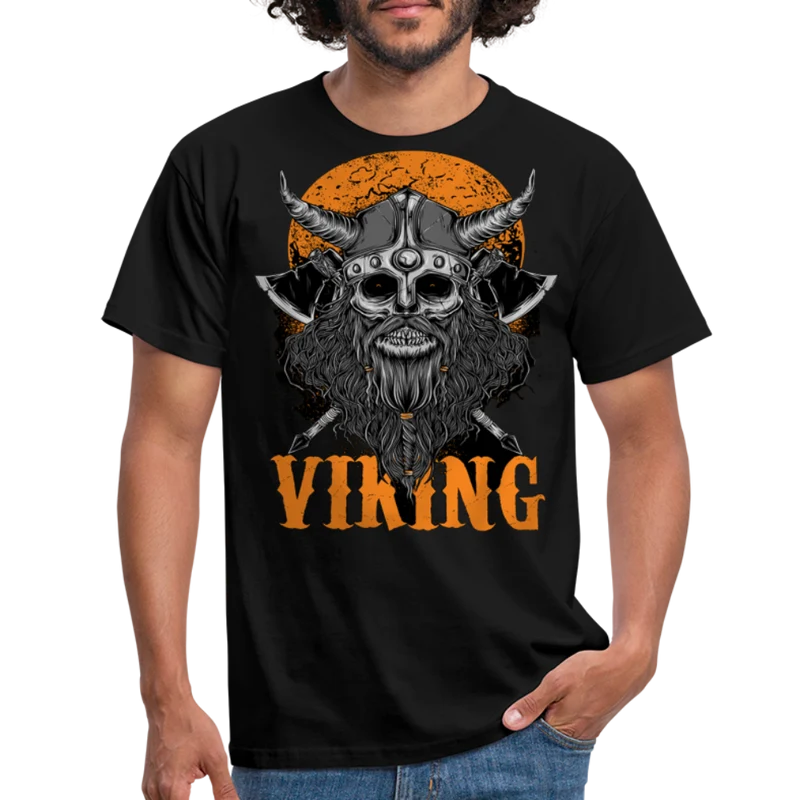 Herren Fashion Vikings Valhalla T-Shirt Rundhals Unisex 100% Baumwolle Streetwear
