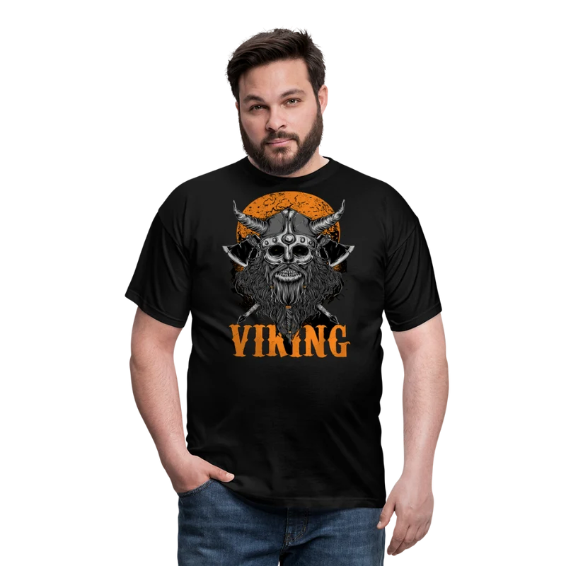 Herren Fashion Vikings Valhalla T-Shirt Rundhals Unisex 100% Baumwolle Streetwear