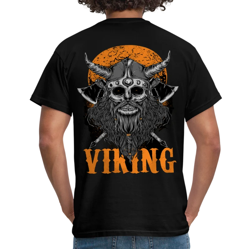 Herren Fashion Vikings Valhalla T-Shirt Rundhals Unisex 100% Baumwolle Streetwear