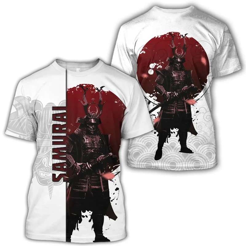 Herren Samurai Oversized 3D T-Shirt Rundhals Unisex Sommer Streetwear