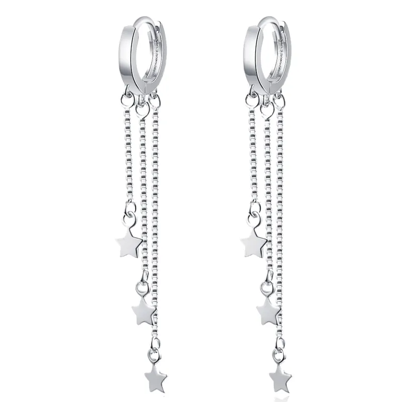1 Paar Creolen aus 925 sterling Silber Schwarz Ohrringe Zirkonia Ohrstecker