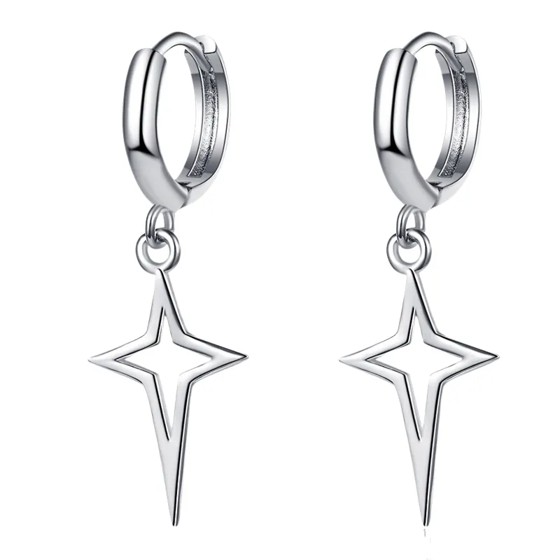 1 Paar Creolen aus 925 sterling Silber Schwarz Ohrringe Zirkonia Ohrstecker
