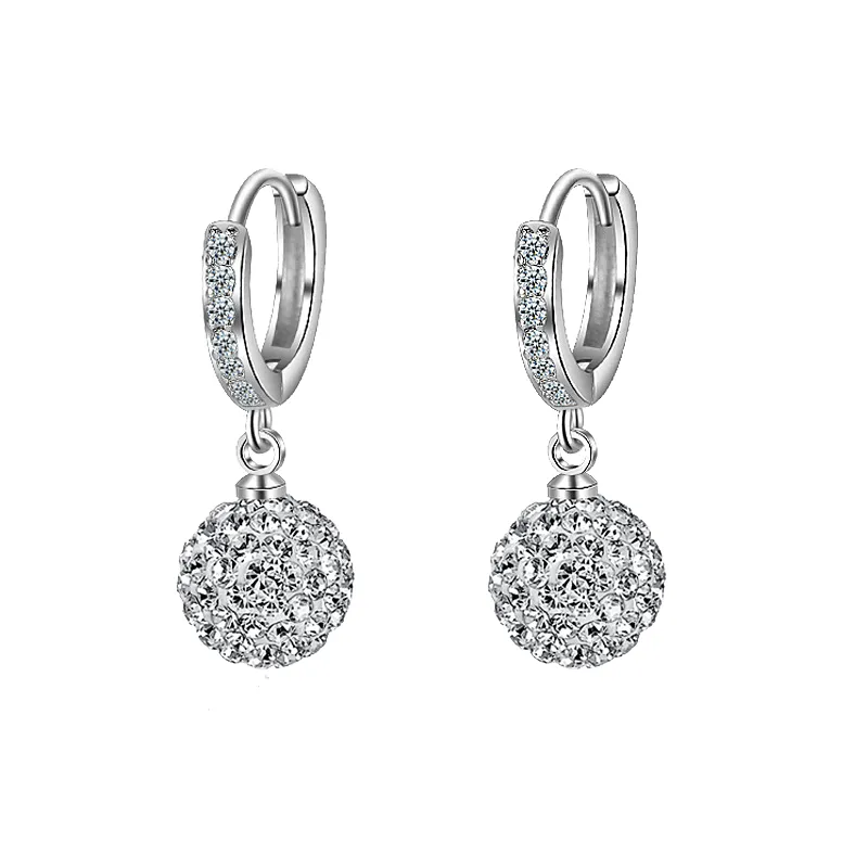1 Paar Creolen aus 925 sterling Silber Schwarz Ohrringe Zirkonia Ohrstecker