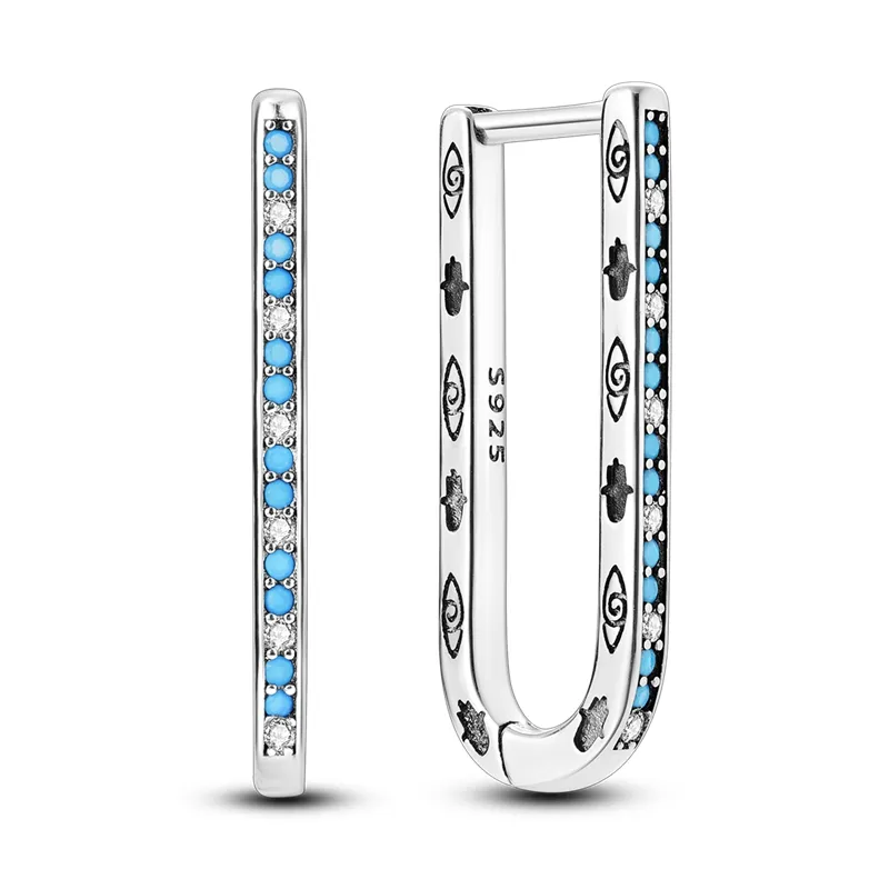 1 Paar Creolen aus 925 sterling Silber Schwarz Ohrringe Zirkonia Ohrstecker