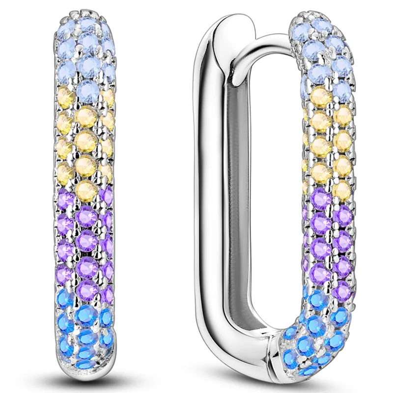 1 Paar Creolen aus 925 sterling Silber Schwarz Ohrringe Zirkonia Ohrstecker