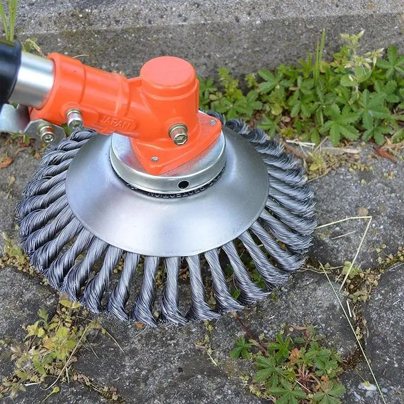Stahl Aufsatz Rasentrimmer Kopf Rasen Trimmer Bürste Unkrautbürste Gartengerät