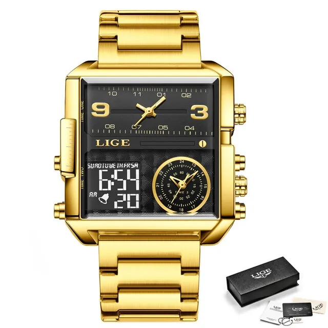 Herren Armbanduhr Silber Schwarz Edelstahl Quarzuhr Luxus Chronograph Business