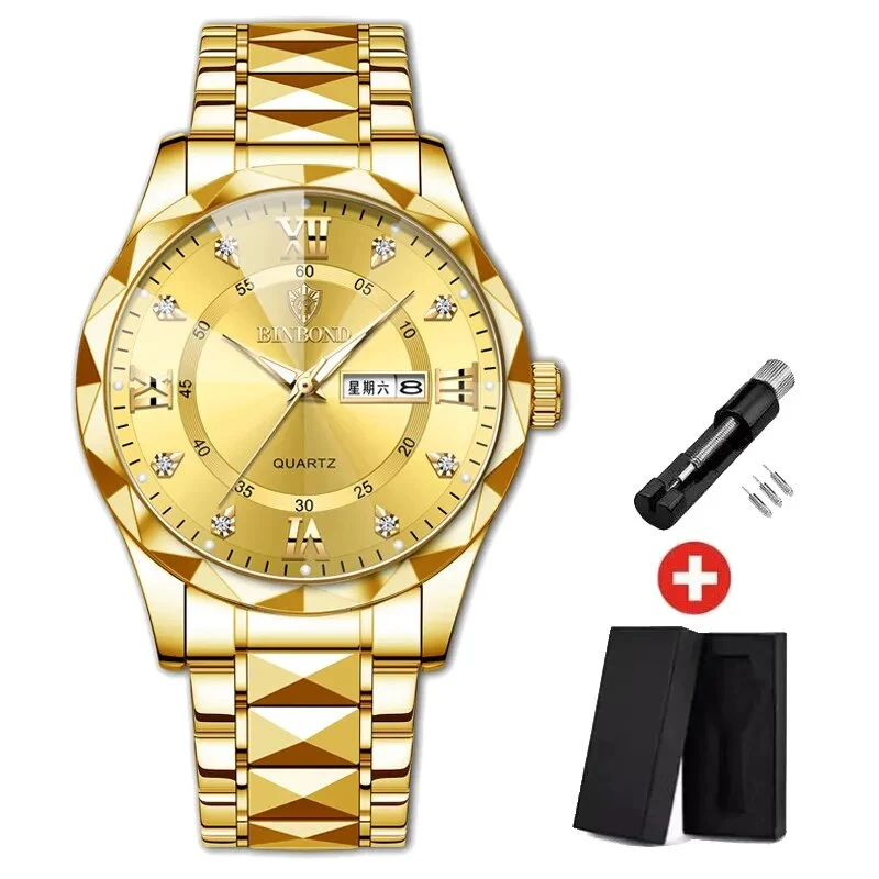Herren Armbanduhr Silber Schwarz Edelstahl Quarzuhr Luxus Chronograph Business