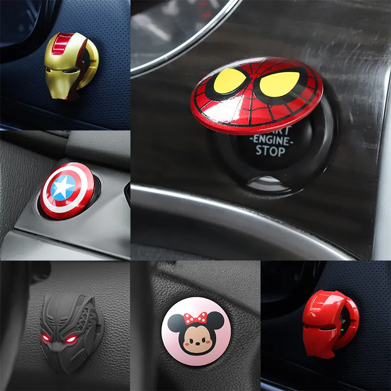 Superhelden Comic Helden Schutzabdeckung für den Startknopf des Automotors