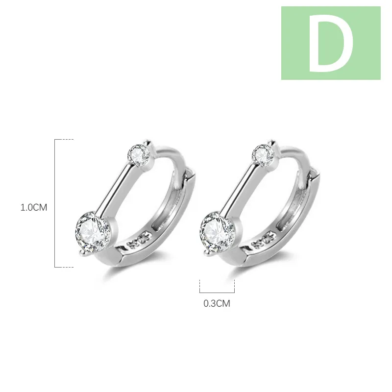 1 Paar Creolen aus 925 Sterling Silber Ohrringe Zirkonia Ohrstecker NEU