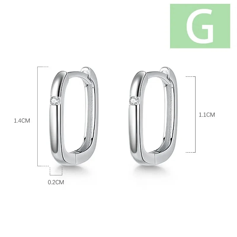 1 Paar Creolen aus 925 Sterling Silber Ohrringe Zirkonia Ohrstecker NEU