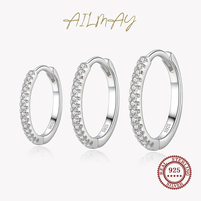 1 Paar Creolen aus 925 Sterling Silber Ohrringe Zirkonia Ohrstecker NEU