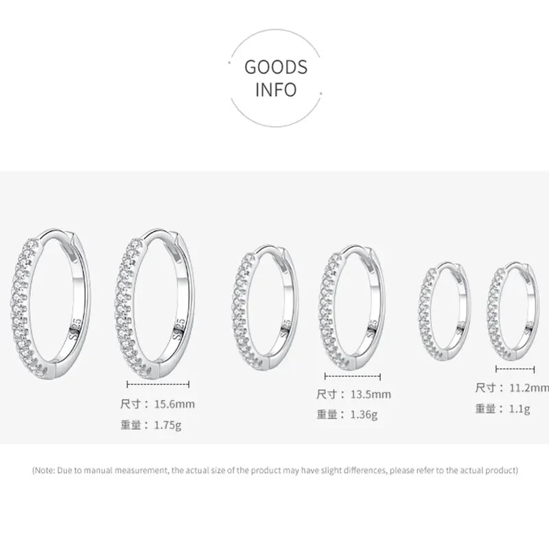 1 Paar Creolen aus 925 Sterling Silber Ohrringe Zirkonia Ohrstecker NEU