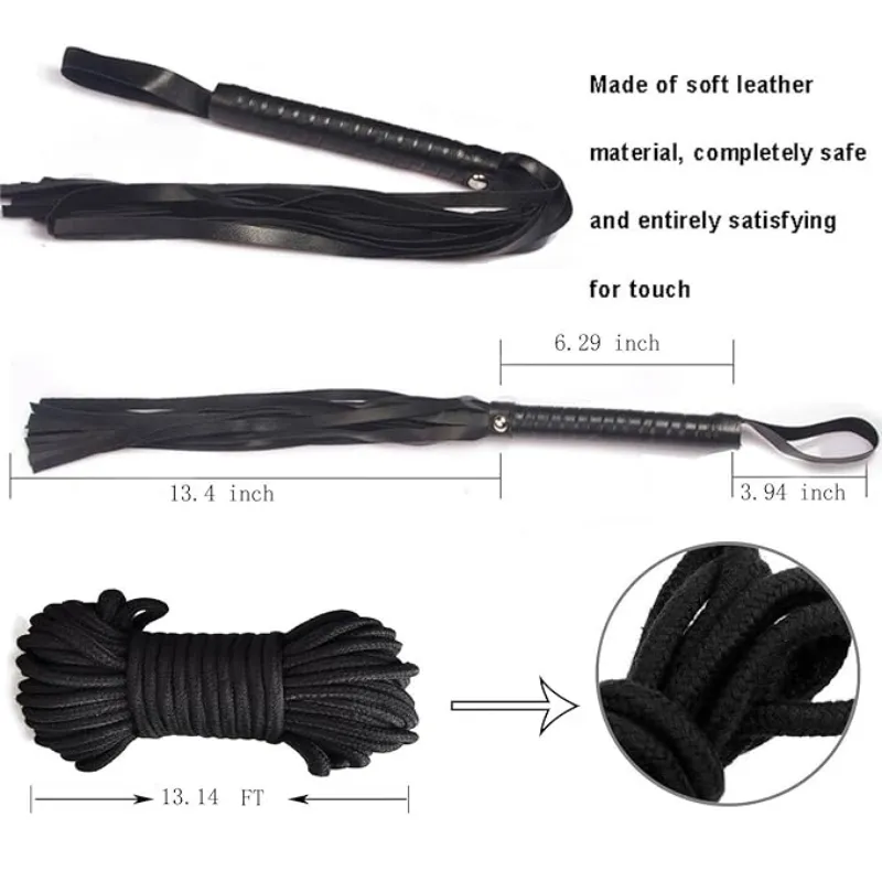 10Stk BDSM Bondage Set Fesselset SM Peitsche Halsband Handschellen Sexspielzeug