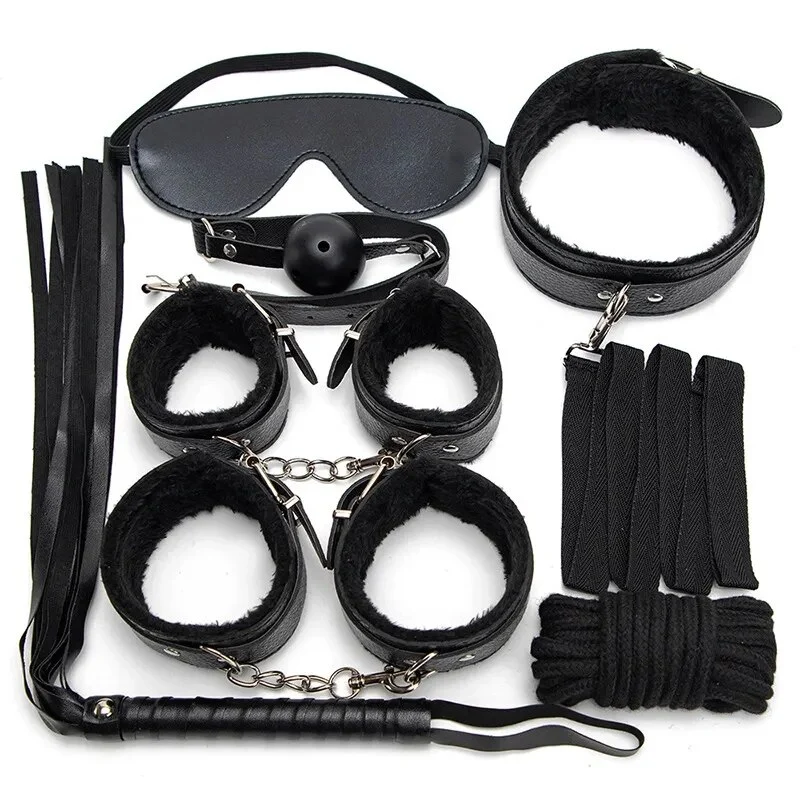10Stk BDSM Bondage Set Fesselset SM Peitsche Halsband Handschellen Sexspielzeug