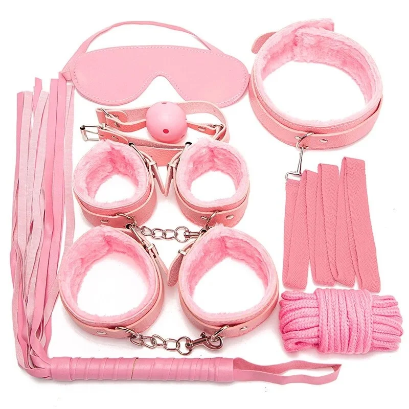 10Stk BDSM Bondage Set Fesselset SM Peitsche Halsband Handschellen Sexspielzeug