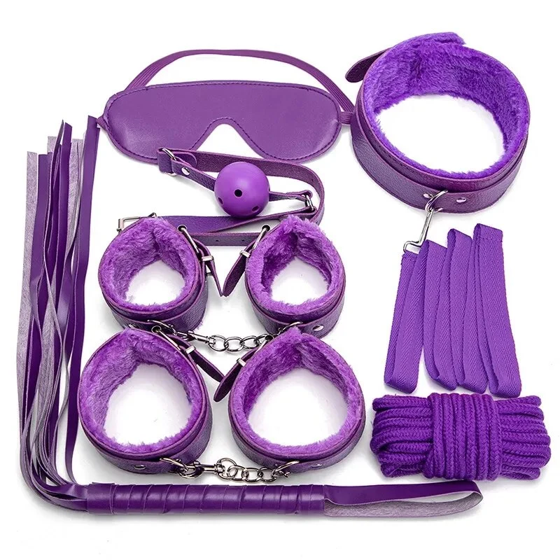 10Stk BDSM Bondage Set Fesselset SM Peitsche Halsband Handschellen Sexspielzeug