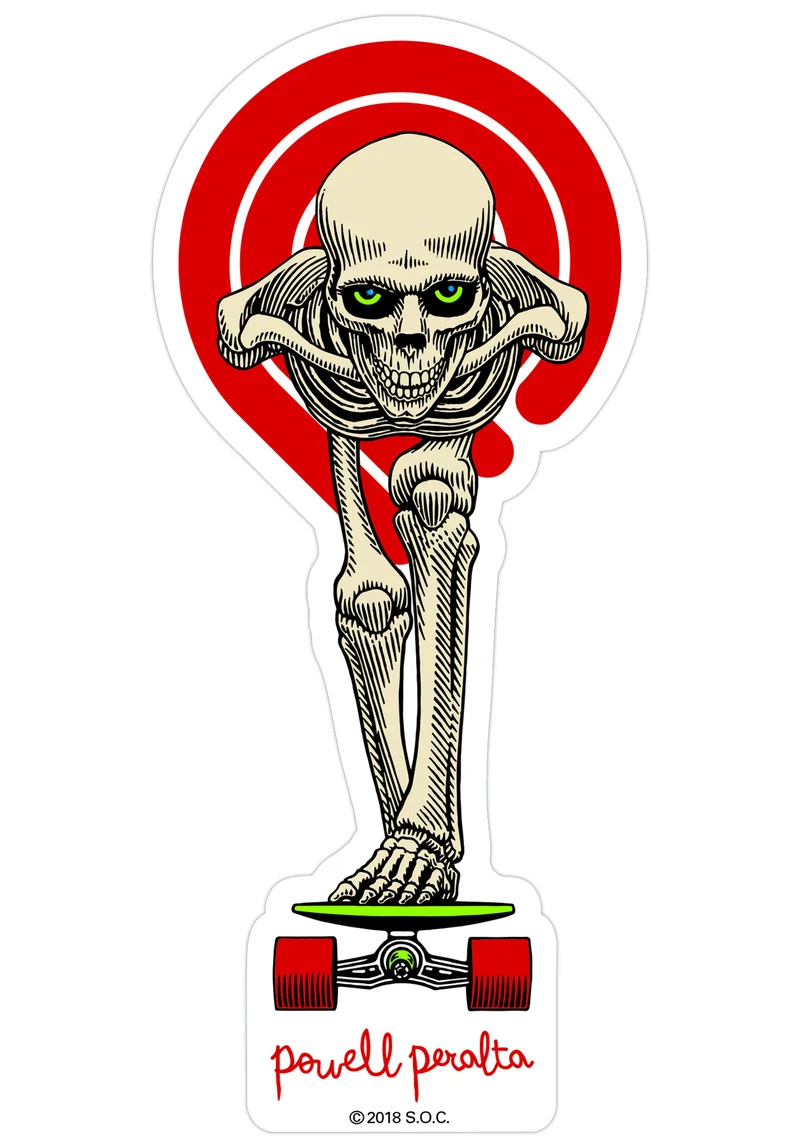 Tucking Skeleton 3.65" x 1.6"Sticker