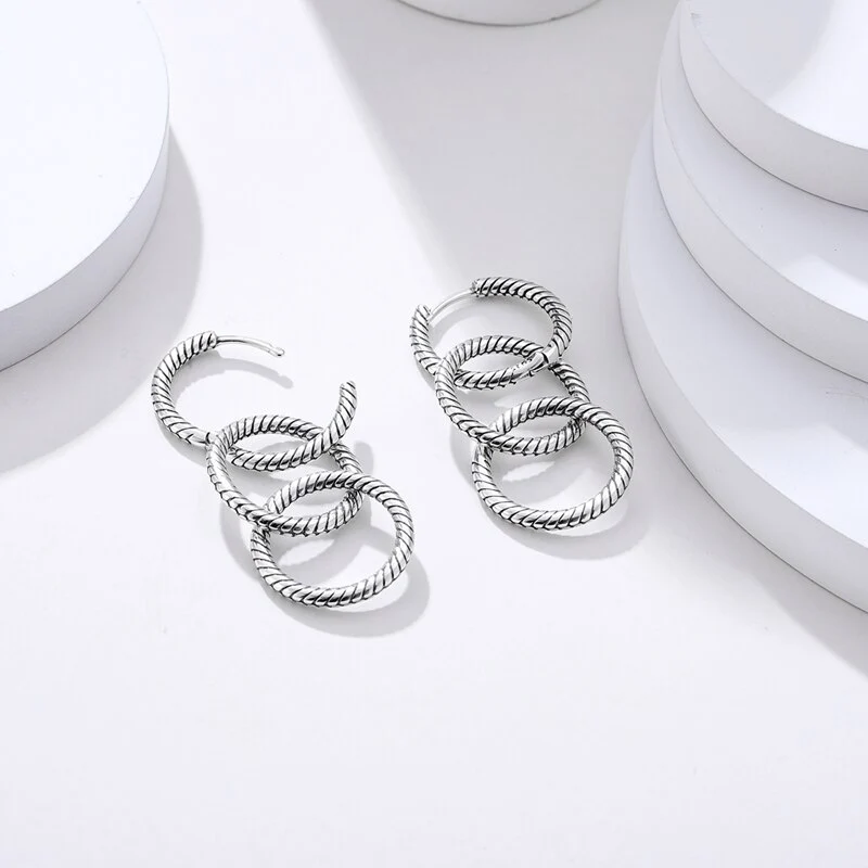 1 Paar Creolen aus 925 Sterling Silber Ohrringe Zirkonia Ohrstecker NEU