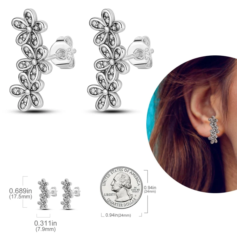 1 Paar Creolen aus 925 Sterling Silber Ohrringe Zirkonia Ohrstecker NEU
