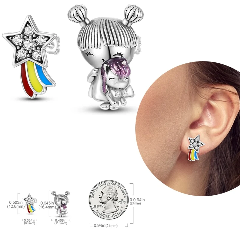 1 Paar Creolen aus 925 Sterling Silber Ohrringe Zirkonia Ohrstecker NEU
