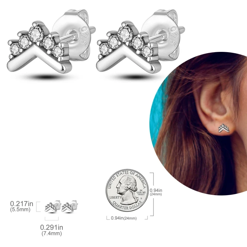 1 Paar Creolen aus 925 Sterling Silber Ohrringe Zirkonia Ohrstecker NEU