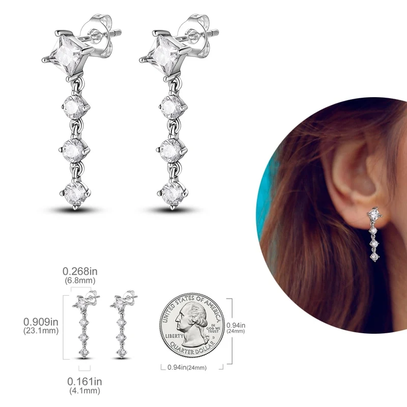 1 Paar Creolen aus 925 Sterling Silber Ohrringe Zirkonia Ohrstecker NEU